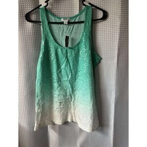 Old Navy Womens M Tank Top Mint Green  Sparkly Sequin NWT